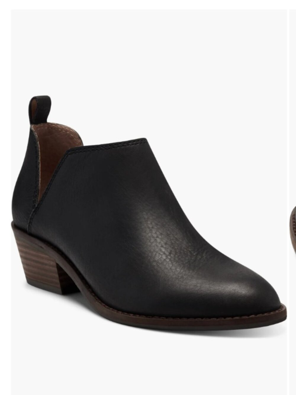 Lucky Brand Fayth 2 Black Leather Cutout Chelsea Ankle Boots Size 6
